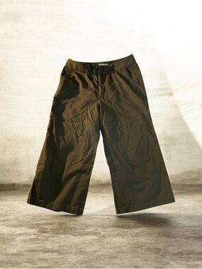 Caribbean Joe 100%Cotton Brown Wide-Leg Capris